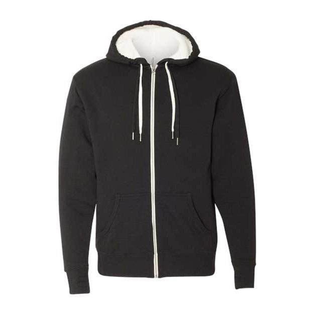 Independent Trading Co. - Mens Exp90Shz Unisex Sherpa-Lined Hooded Sweatshirt — Black