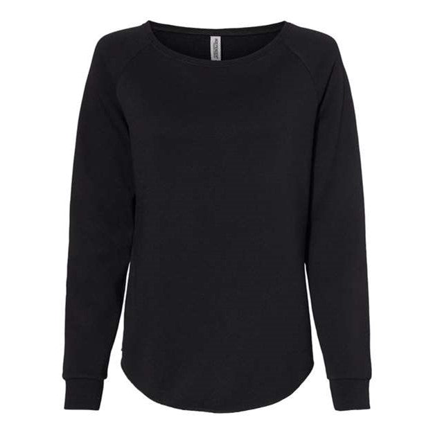 Independent Trading Co. - Womens Prm2000 California Wave Wash Crewneck Sweatshirt — Black