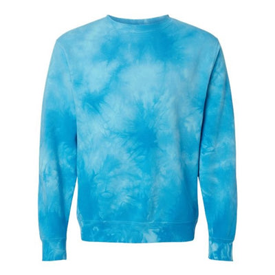 Independent Trading Co. - Mens Prm3500Td Unisex Midweight Tie-Dyed Sweatshirt — Tie Dye Aqua Blue