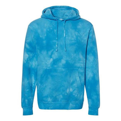 Independent Trading Co. - Mens Prm4500Td Unisex Midweight Tie-Dyed Hooded Sweatshirt — Tie Dye Aqua Blue