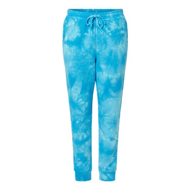 Independent Trading Co. - Mens Prm50Pttd Tie-Dyed Fleece Pants — Tie Dye Aqua Blue