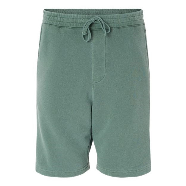 Independent Trading Co. - Mens Prm50Stpd Pigment-Dyed Fleece Shorts — Pigment Alpine Green