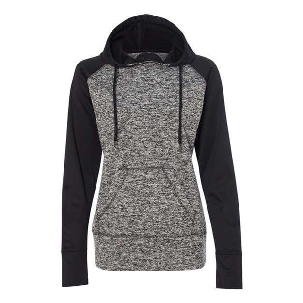 J. America - Womens 8618 Colorblocked Cosmic Fleece Hooded Sweatshirt