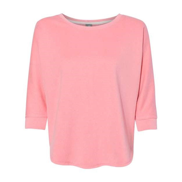 J. America - Womens 8685 Lounge Fleece Dolman Crewneck Sweatshirt — Blossom