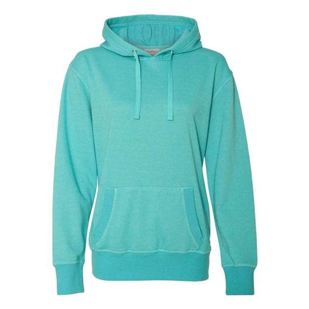 J. America - Womens 8860 Glitter French Terry Hooded Sweatshirt — Maui Blue/Silver