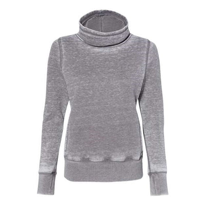 J. America - Womens 8930 Zen Fleece Cowl Neck Sweatshirt — Cement