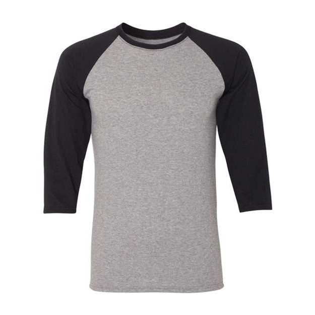 Jerzees - Mens 601Rr Triblend Three-Quarter Raglan Baseball T-Shirt — Oxford/Black