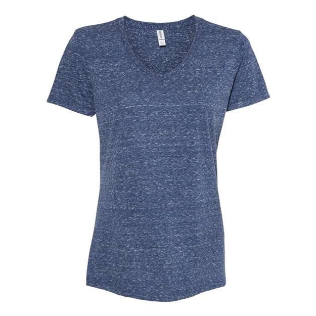 Jerzees - Womens 88Wvr Snow Heather Jersey V-Neck — Navy