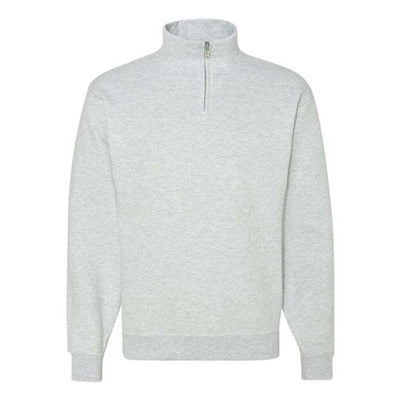 Jerzees - Mens 995Mr Nublend Cadet Collar Quarter-Zip Sweatshirt — Ash