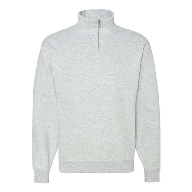 Jerzees - Mens 995Mr Nublend Cadet Collar Quarter-Zip Sweatshirt — Ash