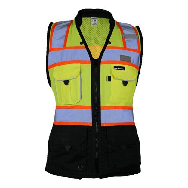 Kishigo - Womens S5021-5022 Premium Black Series Heavy Duty Surveyors Vest — Lime
