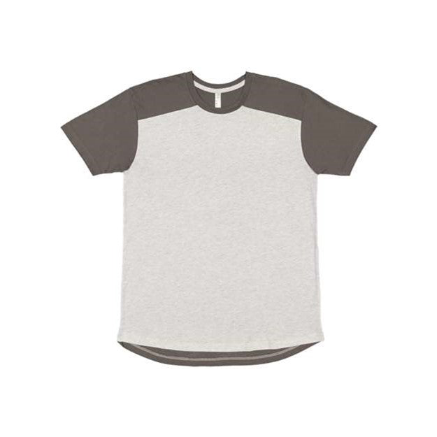 Lat - Mens 6911 Forward Shoulder Fine Jersey Tee — Ash/Charcoal