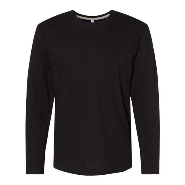 Lat - Mens 6918 Fine Jersey Long Sleeve Tee — Black