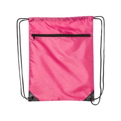 Liberty Bags - Mens 8888 Zippered Drawstring Backpack — Hot Pink
