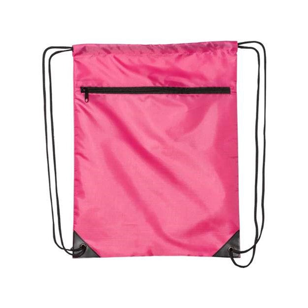 Liberty Bags - Mens 8888 Zippered Drawstring Backpack — Hot Pink