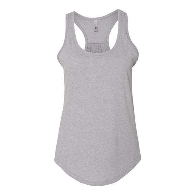 Next Level - Womens 6338 Gathered Racerback Tank — Heather Grey
