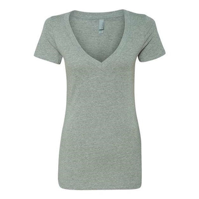Next Level - Womens 6640 Cvc Short Sleeve Deep V — Dark Heather Grey
