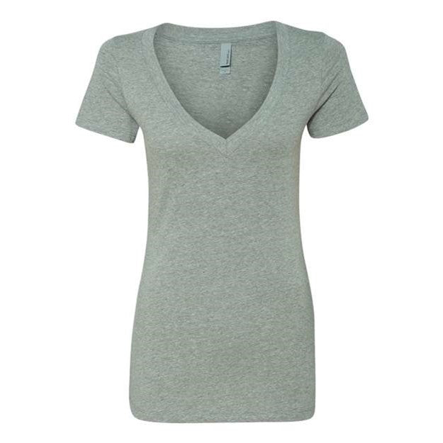 Next Level - Womens 6640 Cvc Short Sleeve Deep V — Dark Heather Grey