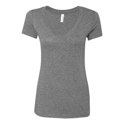Next Level - Womens 6740 Triblend Short Sleeve Deep V — Premium Heather