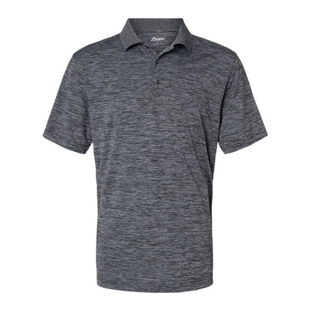 Paragon - Mens 130 Dakota Striated Heather Polo — Black Heather