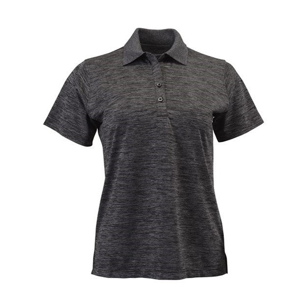 Paragon - Womens 131 Dakota Striated Heather Polo — Black Heather