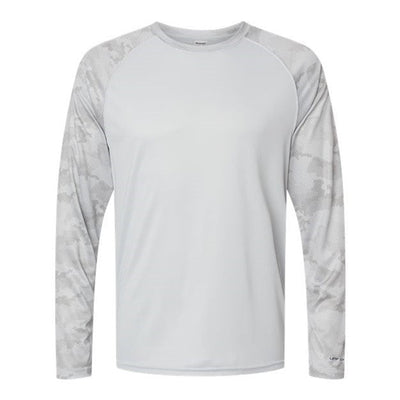 Paragon - Mens 216 Cayman Performance Camo Colorblock Long Sleeve T-Shirt — Aluminum