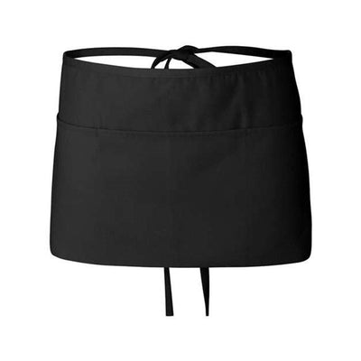 Q-Tees - Mens Q2115 Waist Apron With Pockets — Black