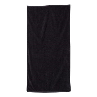 Q-Tees - Mens Qv3060 Velour Beach Towel — Black