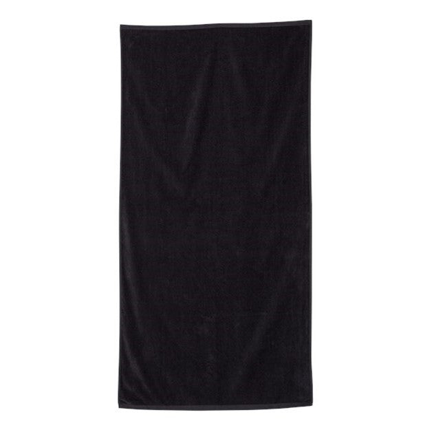 Q-Tees - Mens Qv3060 Velour Beach Towel — Black