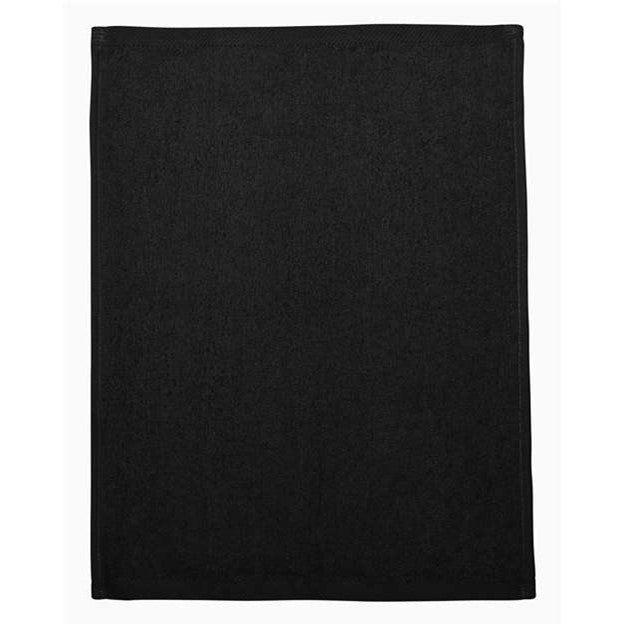 Q-Tees - Mens T600 Hemmed Fingertip Towel — Black