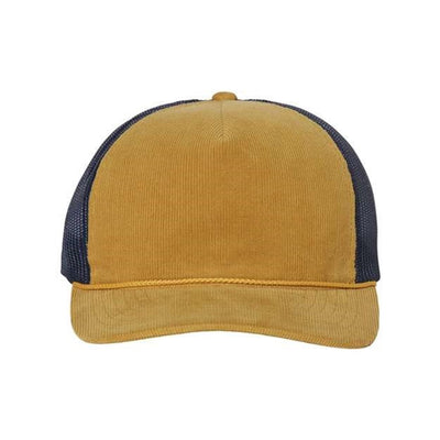 Richardson - Mens 930 Troutdale Corduroy Trucker Cap — Amber Gold/Navy