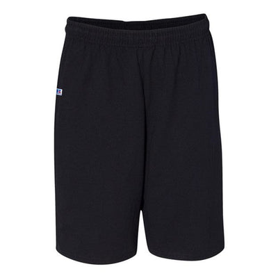 Russell Athletic - Mens 25843M Essential Jersey Cotton 10" Shorts With Pockets — Black