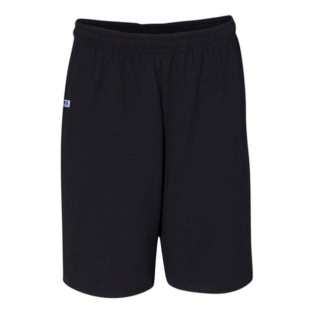 Russell Athletic - Mens 25843M Essential Jersey Cotton 10" Shorts With Pockets — Black