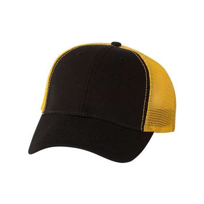 Sportsman - Mens Ah80 Bio-Washed Trucker Cap — Black/Gold