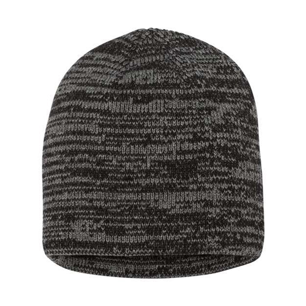 Sportsman - Mens Sp03 8" Marled Knit Beanie — Black/Dark Grey