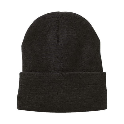 Sportsman - Mens Sp12Jl Jersey Lined 12" Cuffed Beanie — Black