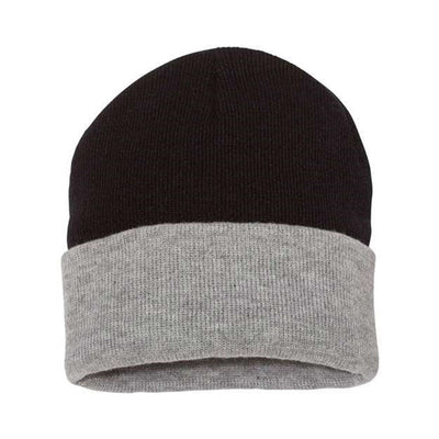 Sportsman - Mens Sp12T Colorblocked 12" Cuffed Beanie — Black/Heather