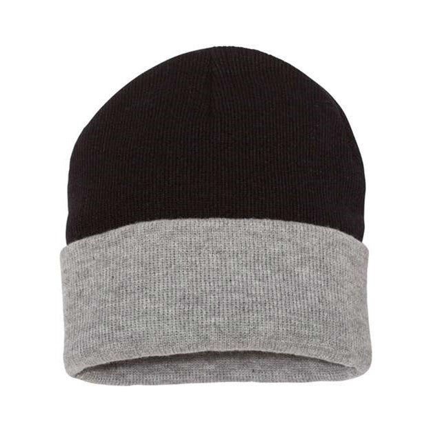 Sportsman - Mens Sp12T Colorblocked 12" Cuffed Beanie — Black/Heather