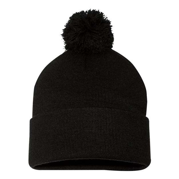 Sportsman - Mens Sp15 Pom-Pom 12" Knit Beanie — Black