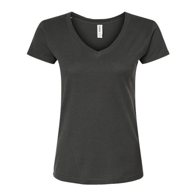 Tultex - Womens 214 Slim Fit Fine Jersey V-Neck T-Shirt — Charcoal