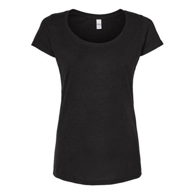 Tultex - Womens 243 Poly-Rich Scoop Neck T-Shirt — Black