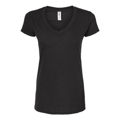 Tultex - Womens 244 Poly-Rich V-Neck T-Shirt — Black