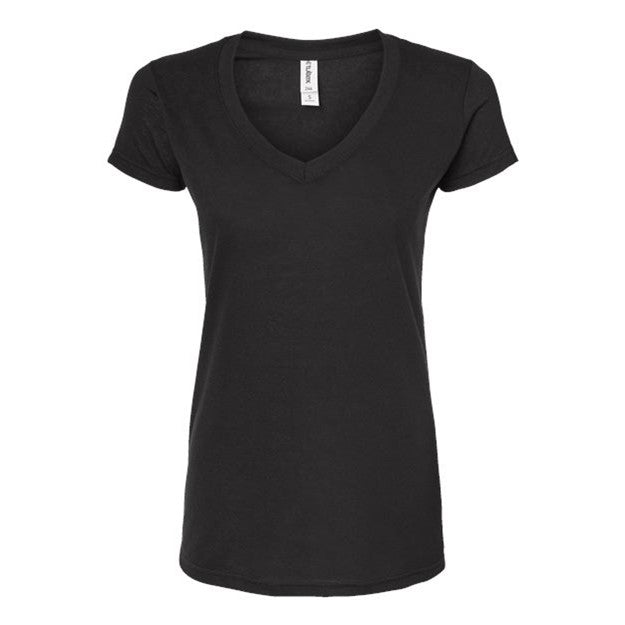 Tultex - Womens 244 Poly-Rich V-Neck T-Shirt — Black
