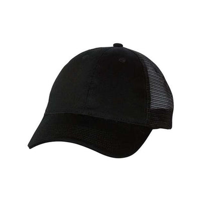 Valucap - Mens S102 Sandwich Trucker Cap — Black/Black