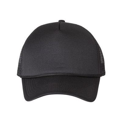 Valucap - Mens Vc700 Foam Mesh-Back Trucker Cap — Black/Black