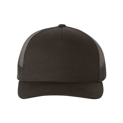 Yp Classics - Mens 6506 Five-Panel Retro Trucker Cap — Black