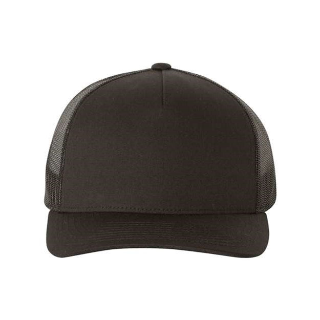 Yp Classics - Mens 6506 Five-Panel Retro Trucker Cap — Black