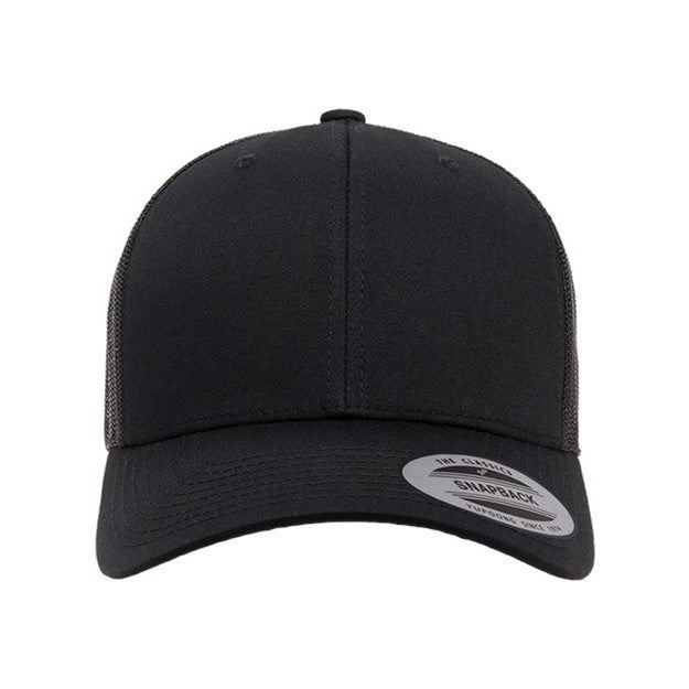 Yp Classics - Mens 6606 Six-Panel Retro Trucker Cap — Black