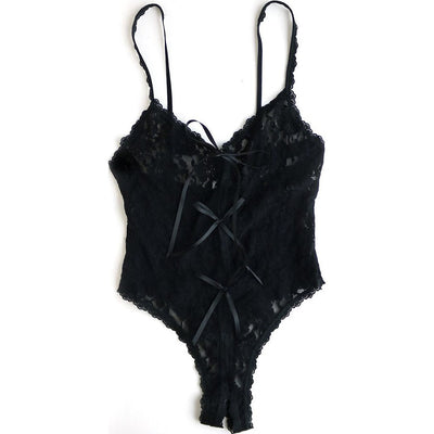 Hanky Panky - Womens Racy Open Teddy Corset — Black