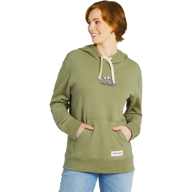 Life Is Good - Womens Mushroom Retro Scene Simply True Hoodie